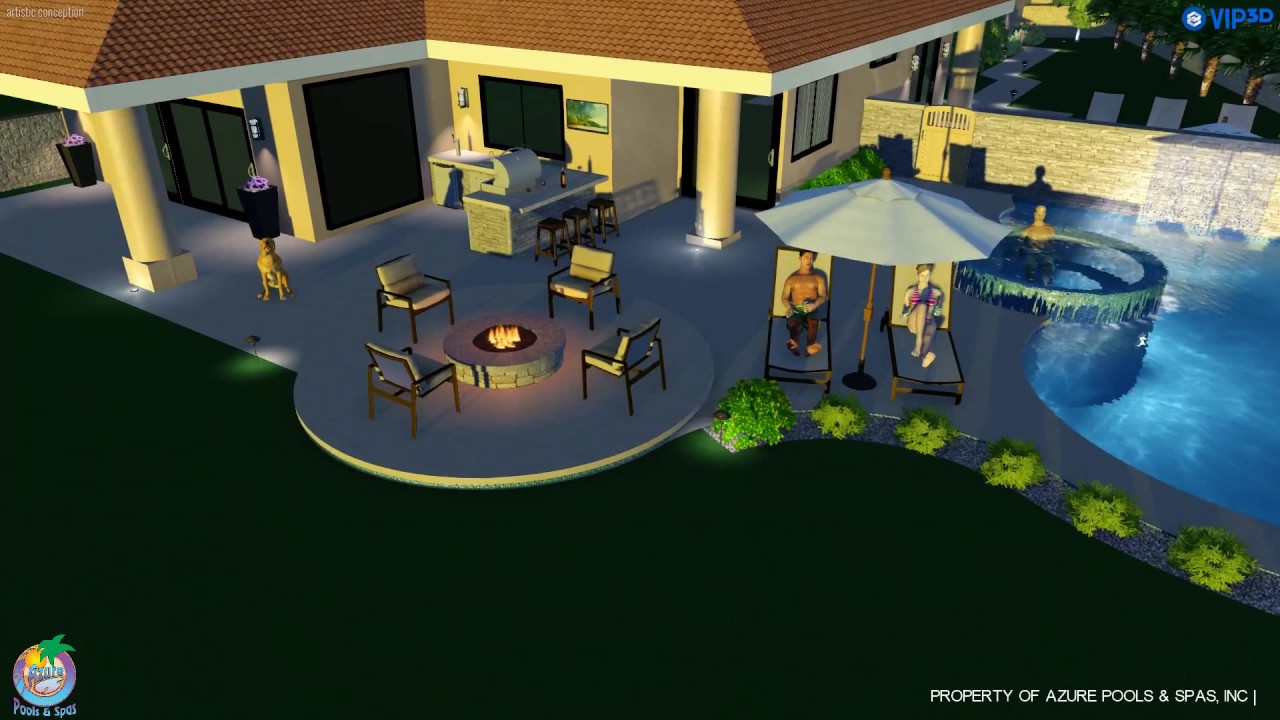 Custom 3D Freeform Pool and Spa Design